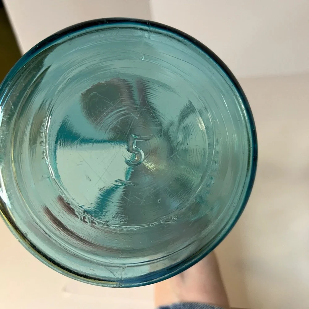 Vintage 1923 - 1933 Ball Perfect Mason Jar Aqua‎ 1/2 Gal 64 oz 4.5 x 9